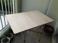 自作キャンプ用キッチンテーブル!シナベニアとシステムスタンドで簡単にDIY