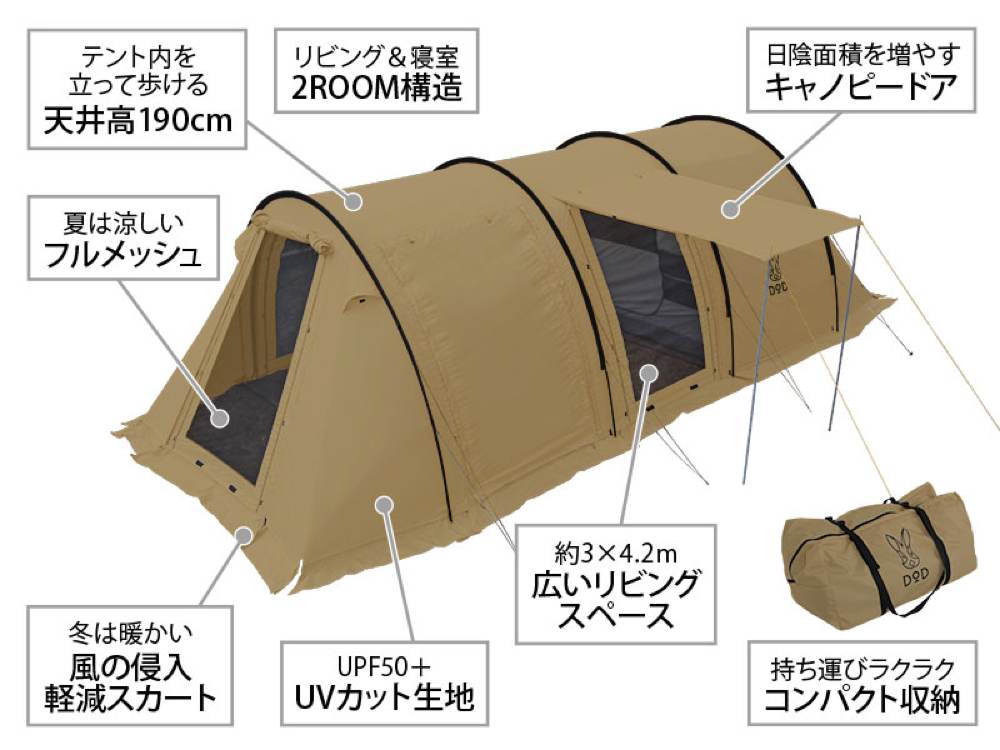 カマボコテント2 タン 特徴
