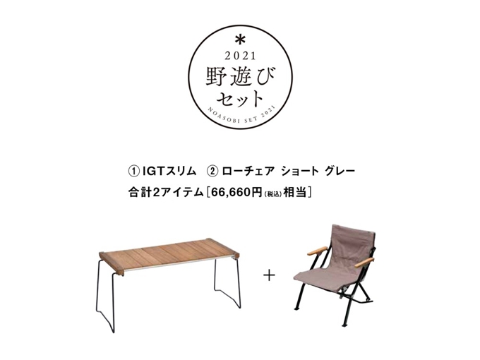 初売り福袋「野遊びセット」ファニチャーセット グレー